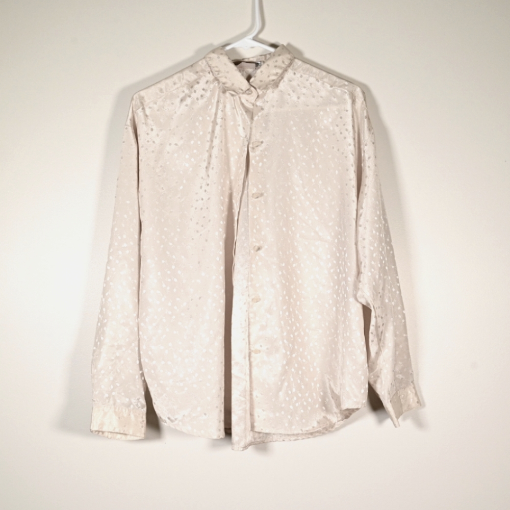 Oblique Vintage Floral Button-down Top L Cream